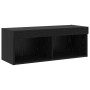 8 Piece TV Units with LED Black Oak Good Quality Wood by , TV Furniture - Ref: Foro24-3334382, Price: 353,53 €, Discount: %
