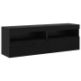 8 Piece TV Units with LED Black Oak Good Quality Wood by , TV Furniture - Ref: Foro24-3334382, Price: 353,53 €, Discount: %