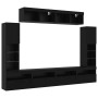 8 Piece TV Units with LED Black Oak Good Quality Wood by , TV Furniture - Ref: Foro24-3334382, Price: 353,53 €, Discount: %