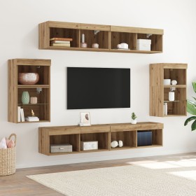 Unidades de TV de 8 piezas con LED y madera elaborada de roble artesanal von , TV-Möbel - Ref: Foro24-3334387, Preis: 230,80 ...