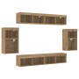 Unidades de TV de 8 piezas con LED y madera elaborada de roble artesanal von , TV-Möbel - Ref: Foro24-3334387, Preis: 230,80 ...