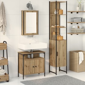 3-piece dressing table set in brown oak color made of wood by , Bathroom furniture - Ref: Foro24-3334396, Price: 161,86 €, Di...