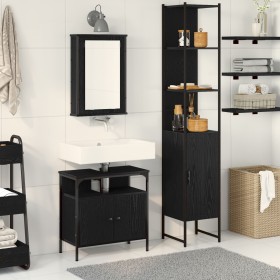 3-Piece Bathroom Furniture Set in Black Oak Wood by , Bathroom furniture - Ref: Foro24-3334397, Price: 174,03 €, Discount: %