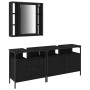3-Piece Bathroom Furniture Set in Black Oak Engineered Wood by , Bathroom furniture - Ref: Foro24-3334399, Price: 170,60 €, D...