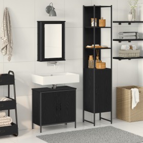 3-Piece Bathroom Furniture Set in Black Oak Wood by , Bathroom furniture - Ref: Foro24-3334401, Price: 175,93 €, Discount: %