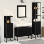 4-Piece Bathroom Furniture Set in Black Engineered Wood Oak by , Bathroom furniture - Ref: Foro24-3334404, Price: 237,45 €, D...
