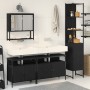 4-teiliges Badmöbel-Set aus schwarzer Eiche aus handgefertigtem Holz | Foro24.es | Tu tienda online para hogar, jardín y más Foro24.es