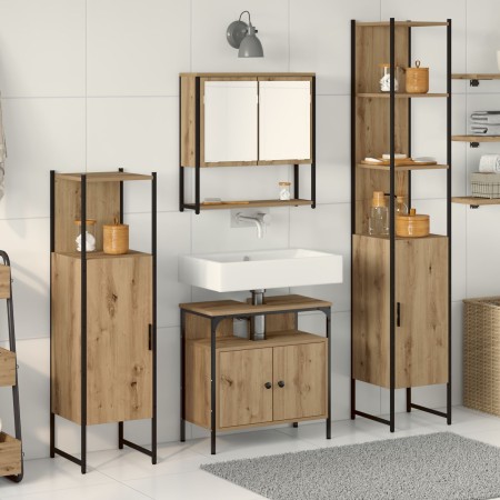 4-teiliges Badmöbel-Set aus Eichenholz von , Badezimmermöbel - Ref: Foro24-3334407, Preis: 230,94 €, Rabatt: %