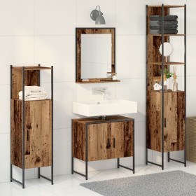 Juego de Muebles de Baño de 4 Piezas Madera Envejecida de , Muebles de baño - Ref: Foro24-3334409, Precio: 219,53 €, Descuent...
