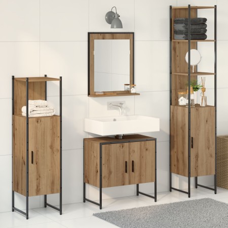 4-piece bathroom furniture set Oak artisan Engineered wood by , Bathroom furniture - Ref: Foro24-3334410, Price: 232,62 €, Di...