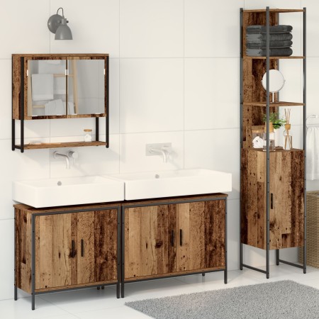 4-piece Bathroom Furniture Set - Recycled Wood - Engineered Wood by , Bathroom furniture - Ref: Foro24-3334415, Price: 245,44...
