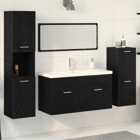4-Piece Bathroom Furniture Set in Black Oak Engineered Wood by , Bathroom furniture - Ref: Foro24-3334418, Price: 457,07 €, D...