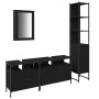 4-Piece Bathroom Furniture Set in Black Oak and Compact Wood by , Bathroom furniture - Ref: Foro24-3334421, Price: 237,34 €, ...