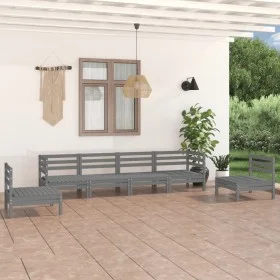 Gartenmöbel-Set 6-teilig aus massivem grauem Kiefernholz von vidaXL, Gartensets - Ref: Foro24-3082544, Preis: 317,01 €, Rabat...