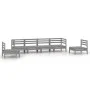 Gartenmöbel-Set 6-teilig aus massivem grauem Kiefernholz von vidaXL, Gartensets - Ref: Foro24-3082544, Preis: 317,01 €, Rabat...
