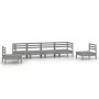 Gartenmöbel-Set 6-teilig aus massivem grauem Kiefernholz von vidaXL, Gartensets - Ref: Foro24-3082544, Preis: 321,18 €, Rabat...