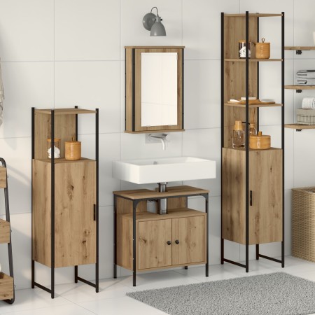 4-Piece Bathroom Furniture Set made of Crafted Oak Wood by , Bathroom furniture - Ref: Foro24-3334426, Price: 224,25 €, Disco...