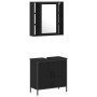 4-teiliges Badmöbel-Set aus schwarzem Eichenholz von , Badezimmermöbel - Ref: Foro24-3334429, Preis: 247,58 €, Rabatt: %
