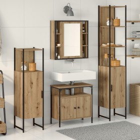 Conjunto de Muebles de Baño de 4 Piezas en Roble Artesano de Madera Ingenierizada de , Muebles de baño - Ref: Foro24-3334430,...