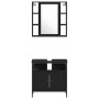 4-teiliges Badmöbel-Set aus Ingenieurholz mit schwarzer Eichenoberfläche von , Badezimmermöbel - Ref: Foro24-3334431, Preis: ...