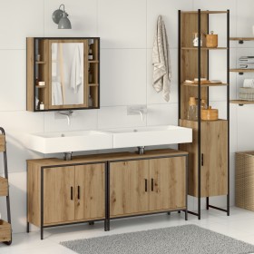 4-teiliges Badmöbel-Set aus handwerklichem Eichenholzwerkstoff von , Badezimmermöbel - Ref: Foro24-3334432, Preis: 263,59 €, ...
