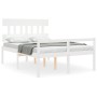 Seniorenbett Massivholz Kopfteil weiß 140x200 cm von vidaXL, Betten und Lattenroste - Ref: Foro24-3195417, Preis: 175,50 €, R...