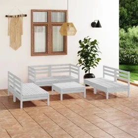 Garden furniture set 7 pieces solid white pine wood by vidaXL, Garden sets - Ref: Foro24-3082558, Price: 383,27 €, Discount: %