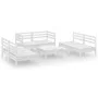 Gartenmöbel-Set 7-teilig aus massivem weißem Kiefernholz von vidaXL, Gartensets - Ref: Foro24-3082558, Preis: 383,27 €, Rabat...