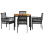 9-Piece Garden Dining Set with Beige Polyethylene Rattan Cushions by , Garden chairs - Ref: Foro24-3334922, Price: 618,36 €, ...