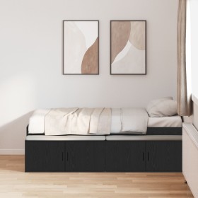 Bettgestell aus schwarzer Eiche 100x200 cm
