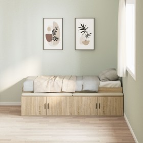 Sonoma Aufbewahrungsbett aus Eiche 100x200 cm