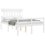 Seniorenbett Massivholz Kopfteil weiß 140x200 cm von vidaXL, Betten und Lattenroste - Ref: Foro24-3195417, Preis: 175,50 €, R...