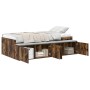 Bed Frame with Storage Smoked Oak 80x200 cm by , Beds and slatted bases - Ref: Foro24-3335201, Price: 187,74 €, Discount: %