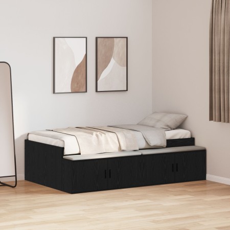 Bettgestell aus schwarzer Eiche mit Stauraum 90x190 cm | Foro24.es | Tu tienda online para hogar, jardín y más Foro24.es