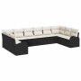 Conjunto de sofá de jardín 10 pcs Negro Poliratán