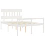 Seniorenbett Massivholz Kopfteil weiß 140x200 cm von vidaXL, Betten und Lattenroste - Ref: Foro24-3195417, Preis: 175,50 €, R...
