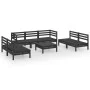 Garden furniture set 8 pieces solid black pine wood by vidaXL, Garden sets - Ref: Foro24-3082571, Price: 399,48 €, Discount: %