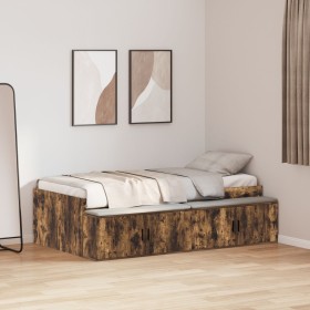Bett mit Stauraum Räuchereiche 90x190 cm