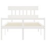 Seniorenbett Massivholz Kopfteil weiß 140x200 cm von vidaXL, Betten und Lattenroste - Ref: Foro24-3195417, Preis: 175,50 €, R...