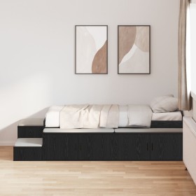 Black Oak Storage Bed Frame 100x200 cm by , Beds and slatted bases - Ref: Foro24-3335558, Price: 287,93 €, Discount: %