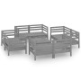 Gartenmöbel-Set 9-teilig aus massivem grauem Kiefernholz von vidaXL, Gartensets - Ref: Foro24-3082434, Preis: 528,54 €, Rabat...