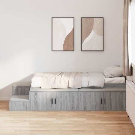 Estructura de Cama de Almacenamiento Gris Sonoma 90x190 cm by , Beds and slatted bases - Ref: Foro24-3335586, Price: 268,02 €...