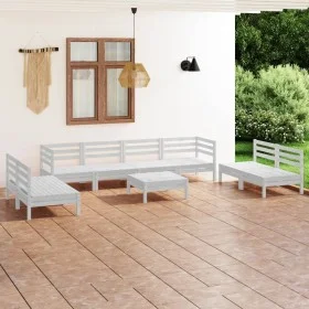 Garden furniture set 9 pieces solid white pine wood by vidaXL, Garden sets - Ref: Foro24-3082578, Price: 471,19 €, Discount: %