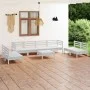 Gartenmöbel-Set 9-teilig aus massivem weißem Kiefernholz von vidaXL, Gartensets - Ref: Foro24-3082578, Preis: 471,19 €, Rabat...