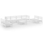 Garden furniture set 9 pieces solid white pine wood by vidaXL, Garden sets - Ref: Foro24-3082578, Price: 438,24 €, Discount: %