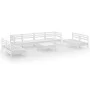Gartenmöbel-Set 9-teilig aus massivem weißem Kiefernholz von vidaXL, Gartensets - Ref: Foro24-3082578, Preis: 471,19 €, Rabat...