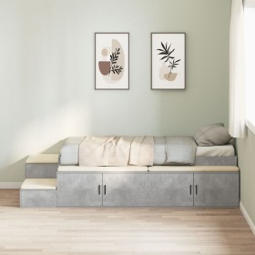 Estructura de Cama de Almacenamiento Gris Concreto 75x190 cm by , Beds and slatted bases - Ref: Foro24-3335592, Price: 250,03...