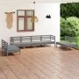 Gartenmöbel-Set 8-teilig aus massivem grauem Kiefernholz von vidaXL, Gartensets - Ref: Foro24-3082574, Preis: 418,09 €, Rabat...
