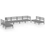 Gartenmöbel-Set 8-teilig aus massivem grauem Kiefernholz von vidaXL, Gartensets - Ref: Foro24-3082574, Preis: 418,09 €, Rabat...