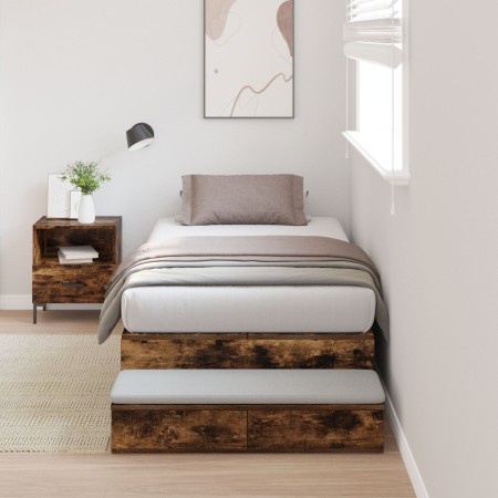 Estructura de Cama de Almacenamiento Roble Ahumado 90x200 cm | Foro24.es | Tu tienda online para hogar, jardín y más Foro24.es